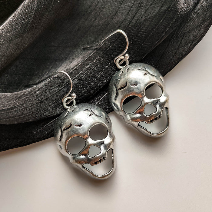 Wholesale Earrings Alloy Dark Retro Distressed Skull MOQ≥2 JDC-ES-Xinai008