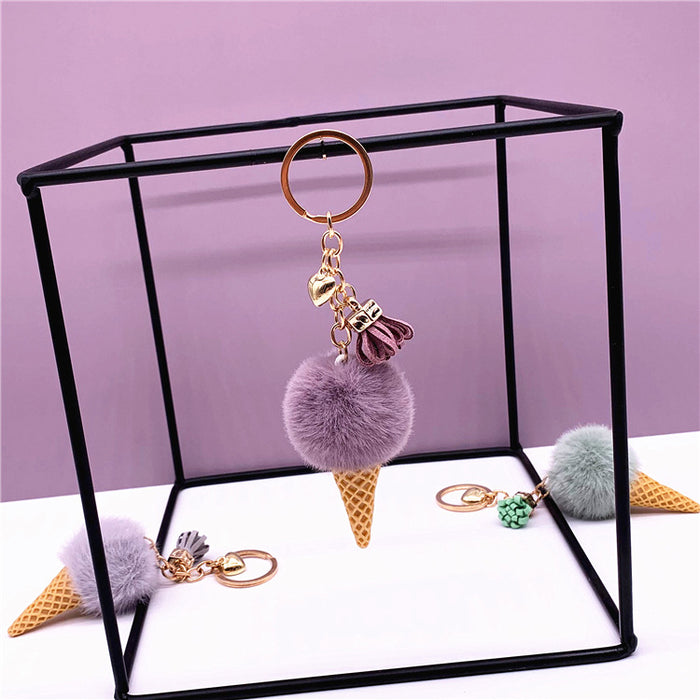 Jewelry WholesaleWholesale ice cream cartoon plush keychain JDC-KC-KaiY002 Keychains 凯月 %variant_option1% %variant_option2% %variant_option3%  Factory Price JoyasDeChina Joyas De China