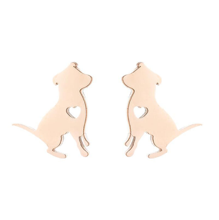 Wholesale Dog Love Stainless Steel Earrings JDC-ES-SS009