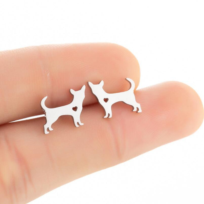 Wholesale Dog Love Stainless Steel Earrings JDC-ES-SS009