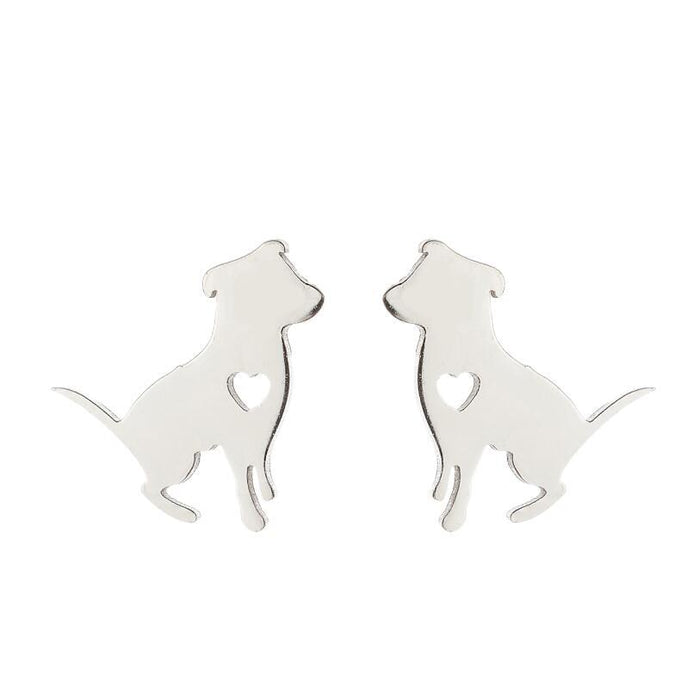 Wholesale Dog Love Stainless Steel Earrings JDC-ES-SS009