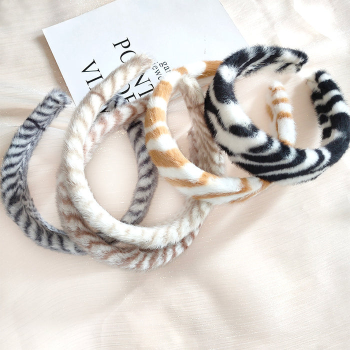 Jewelry WholesaleWholesale Leopard Print Plush Headband Wide Brim JDC-HD-Baxuan004 Headband 芭炫 %variant_option1% %variant_option2% %variant_option3%  Factory Price JoyasDeChina Joyas De China