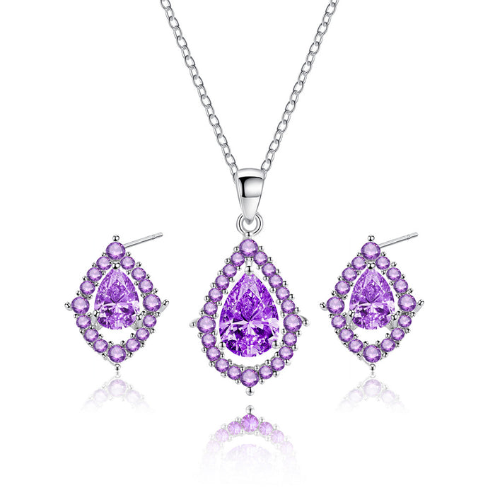 Jewelry WholesaleWholesale water drop zircon wedding necklace earring set JDC-ES-Mimeng049 Earrings 米萌 %variant_option1% %variant_option2% %variant_option3%  Factory Price JoyasDeChina Joyas De China