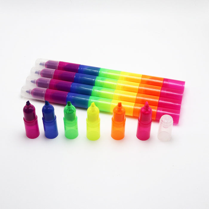 Jewelry WholesaleWholesale Multi-section Combination Plastic Highlighter 6 Section Blocks Color Pen MOQ≥2 JDC-BP-GeShang007 Ballpoint Pen 格尚 %variant_option1% %variant_option2% %variant_option3%  Factory Price JoyasDeChina Joyas De China