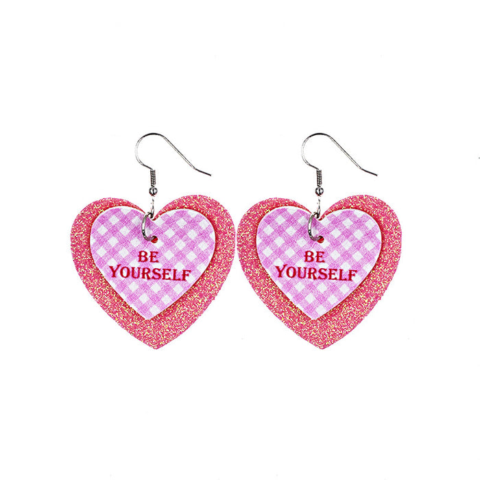 Jewelry WholesaleWholesale Valentine's Day Love Double Layer PU Leather Earrings MOQ≥2 JDC-ES-Chengy017 Earrings Chengy %variant_option1% %variant_option2% %variant_option3%  Factory Price JoyasDeChina Joyas De China