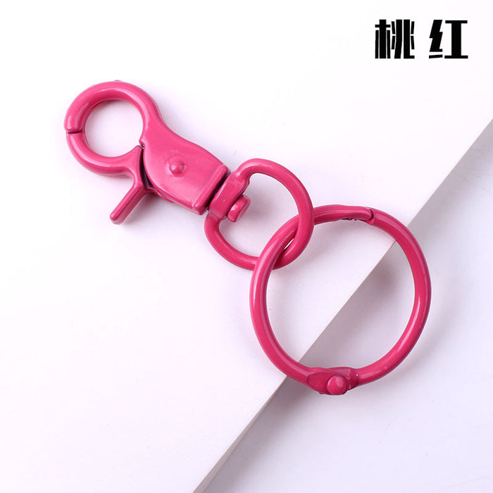 Wholesale Color Zinc Alloy Painted Round Keychain DIY Accessories JDC-KC-ZYing005