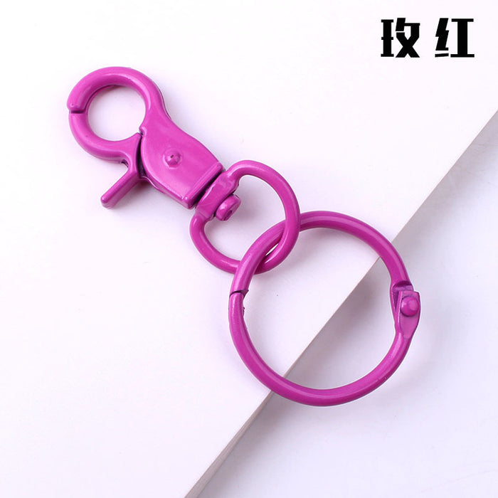 Wholesale Color Zinc Alloy Painted Round Keychain DIY Accessories JDC-KC-ZYing005