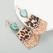 Jewelry WholesaleWholesale Leopard Print Leather Natural Stone Earrings JDC-ES-Hemin009 Earrings 和鸣 %variant_option1% %variant_option2% %variant_option3%  Factory Price JoyasDeChina Joyas De China