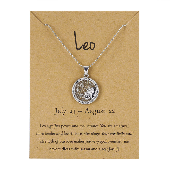 Jewelry WholesaleWholesale zodiac sign paper card necklace JDC-NE-YinH024 Necklaces 颖皓 %variant_option1% %variant_option2% %variant_option3%  Factory Price JoyasDeChina Joyas De China