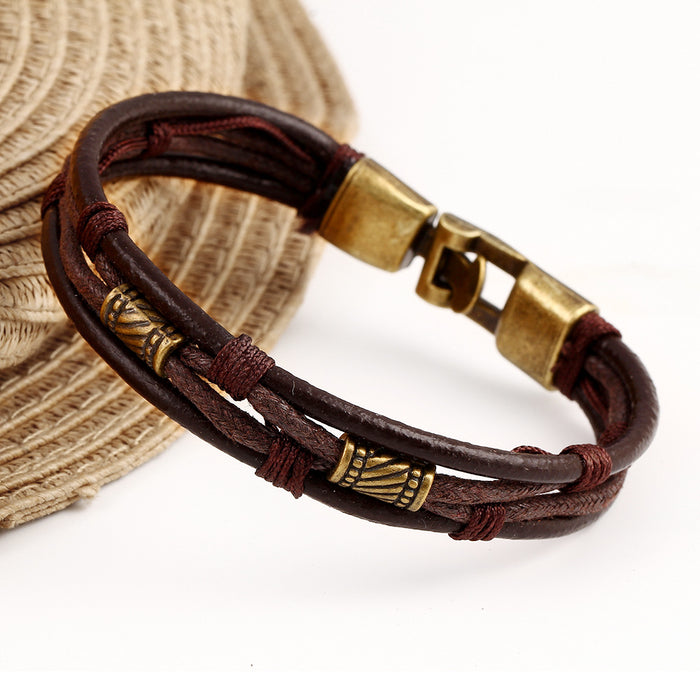 Wholesale Bracelet Multilayer Leather Jewelry JDC-BT-F941