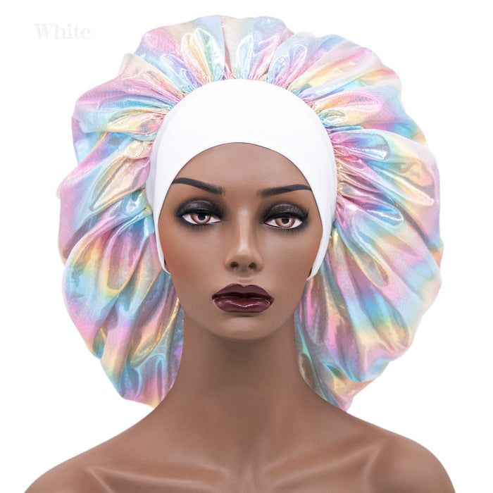 Jewelry WholesaleWholesale Laser Color Polyester Wide Brim Nightcap Shower Cap JDC-FH-DCai002 Fashionhat 顶彩 %variant_option1% %variant_option2% %variant_option3%  Factory Price JoyasDeChina Joyas De China