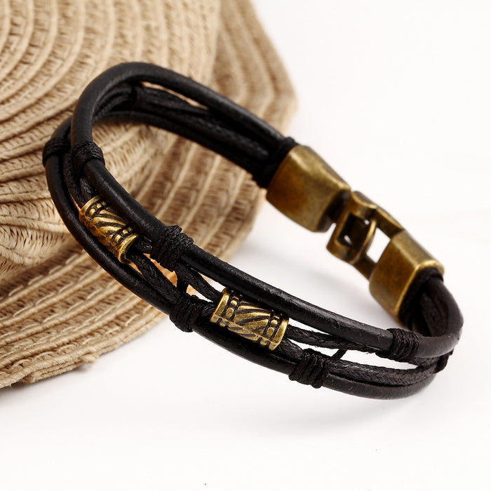 Wholesale Bracelet Multilayer Leather Jewelry JDC-BT-F941