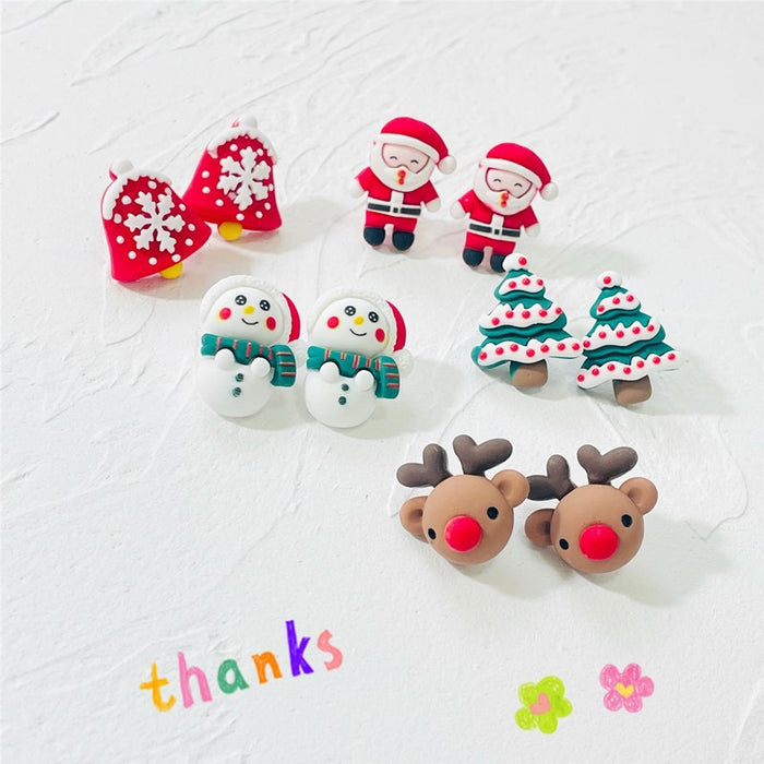 Wholesale Earrings Plastic Christmas Cute Earrings MOQ≥2 JDC-ES-Shier028