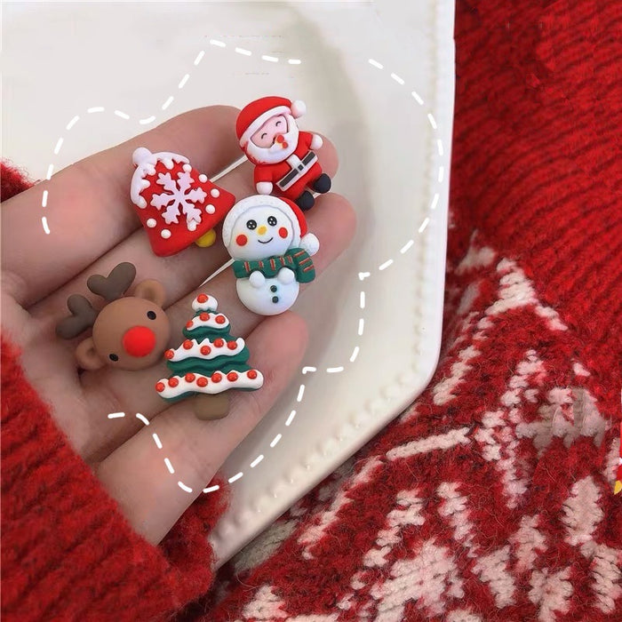 Wholesale Earrings Plastic Christmas Cute Earrings MOQ≥2 JDC-ES-Shier028