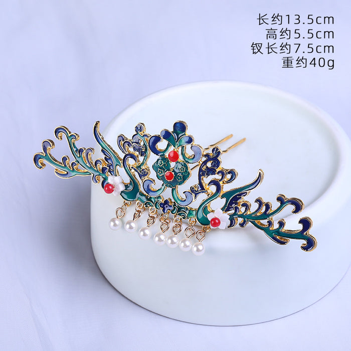 Wholesale Metal Cloisonne Hairpin JDC-HC-ZanNiang002