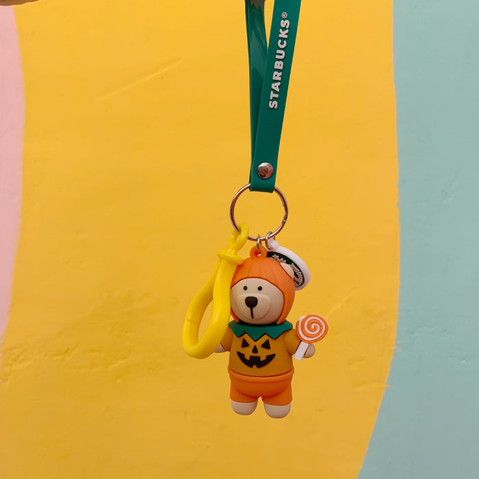 Wholesale Cartoon Coffee Bear Silicone Keychain MOQ≥2  (F) JDC-KC-ShuoK002