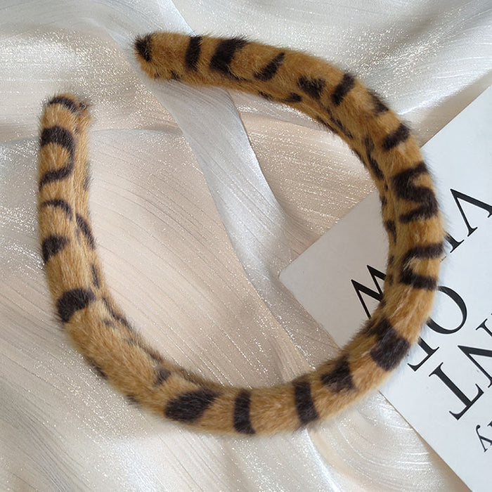 Jewelry WholesaleWholesale Leopard Print Plush Headband Wide Brim JDC-HD-Baxuan004 Headband 芭炫 %variant_option1% %variant_option2% %variant_option3%  Factory Price JoyasDeChina Joyas De China