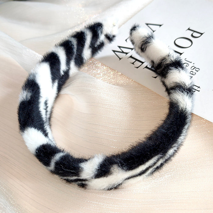 Jewelry WholesaleWholesale Leopard Print Plush Headband Wide Brim JDC-HD-Baxuan004 Headband 芭炫 %variant_option1% %variant_option2% %variant_option3%  Factory Price JoyasDeChina Joyas De China