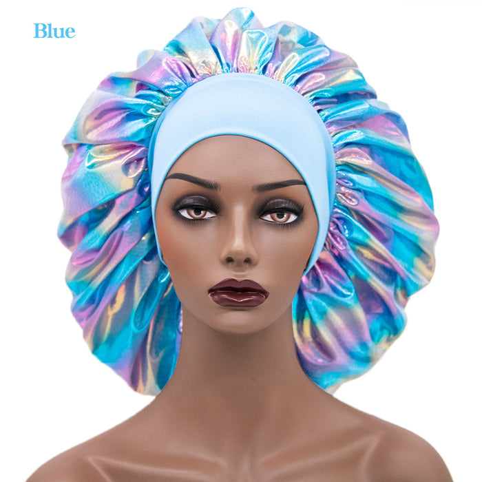 Jewelry WholesaleWholesale Laser Color Polyester Wide Brim Nightcap Shower Cap JDC-FH-DCai002 Fashionhat 顶彩 %variant_option1% %variant_option2% %variant_option3%  Factory Price JoyasDeChina Joyas De China