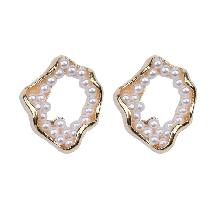 Jewelry WholesaleWholesale alloy pearl geometry irregular earrings JDC-ES-QLan014 Earrings 千岚 %variant_option1% %variant_option2% %variant_option3%  Factory Price JoyasDeChina Joyas De China