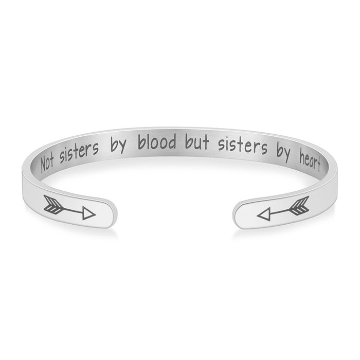 Wholesale Stainless Steel C Shape Open Lettering Bracelet JDC-BT-DingC006