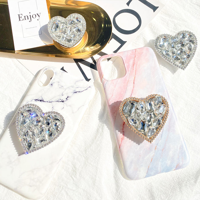 Wholesale Grips Rhinestone Heart Phone Holder Mobile Phone Holder JDC-PS-Baiying006