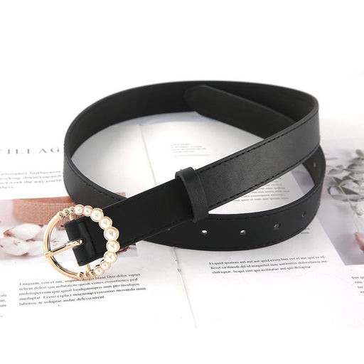 Jewelry WholesaleWholesale Pearl Faux Leather Belt JDC-WB-WangF005 Womenbelt 旺发 %variant_option1% %variant_option2% %variant_option3%  Factory Price JoyasDeChina Joyas De China