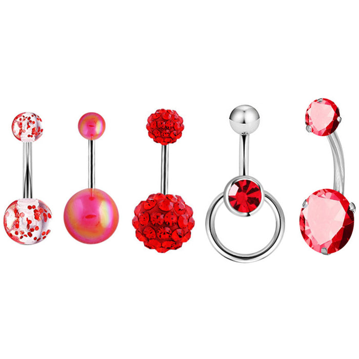 Jewelry WholesaleWholesale direct supply 5-piece belly button nails 5-color zircon MOQ≥2 JDC-UN-Lanlu004 Piercing 蓝露 %variant_option1% %variant_option2% %variant_option3%  Factory Price JoyasDeChina Joyas De China