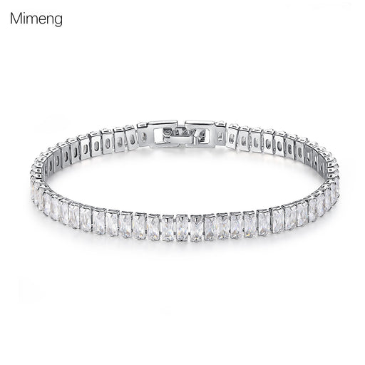 Jewelry WholesaleWholesale square Zircon Bracelet tennis chain JDC-BT-MiMeng032 Bracelet 米萌 %variant_option1% %variant_option2% %variant_option3%  Factory Price JoyasDeChina Joyas De China