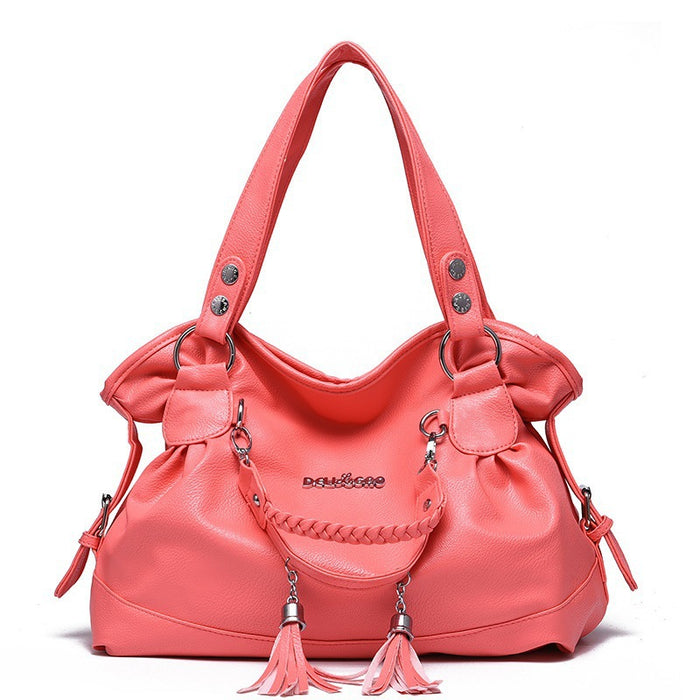 Wholesale Shoulder Bag PU Soft Leather Tassel Large Capacity Diagonal Span JDC-SD-Yiou004