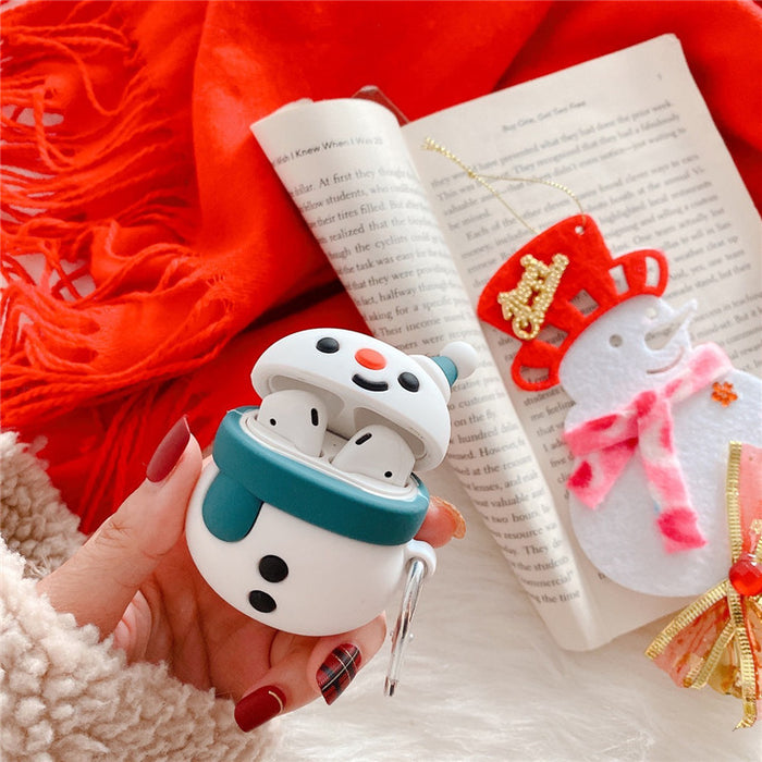 Wholesale Airpods1/2 Headphone Case Silicone Christmas Cute Snowman MOQ≥2 JDC-EPC-ATSR001