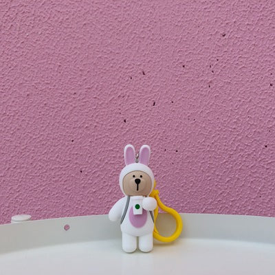 Wholesale Cartoon Coffee Bear Silicone Keychain MOQ≥2  (F) JDC-KC-ShuoK002