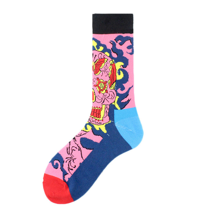 Wholesale Sock Polyester Cotton Medium Tube Colorful Ghost Bat Series JDC-SK-XiF002