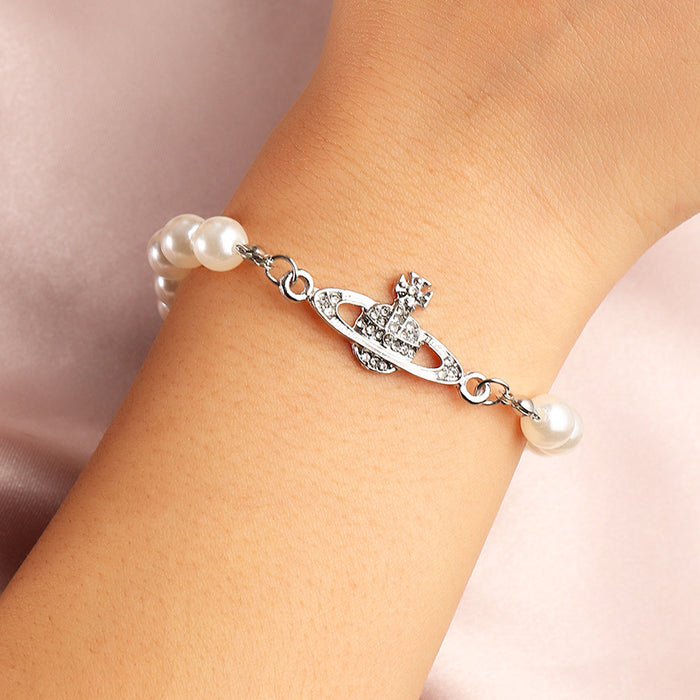 Wholesale Bracelet Pearl Saturn Bracelet Diamond Alloy Planet Bracelet JDC-BT-NZ069