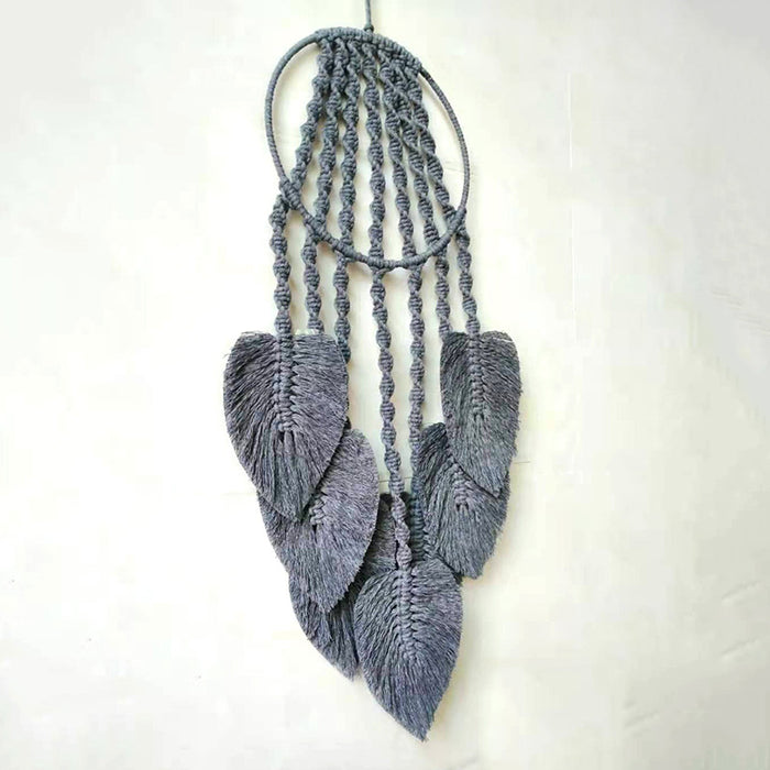 Wholesale Cotton Thread Iron Ring Leaves Tapestry Weave Dreamcatcher MOQ≥2 JDC-DC-ZH007