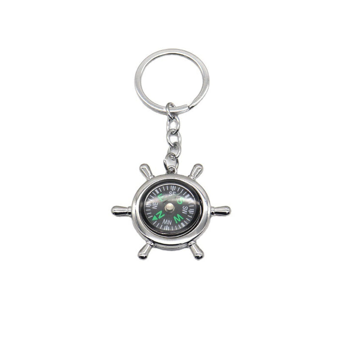 Jewelry WholesaleWholesale Outdoor Rudder Compass Zinc Alloy Keychain MOQ≥2 JDC-KC-KuK001 Keychains 酷咔 %variant_option1% %variant_option2% %variant_option3%  Factory Price JoyasDeChina Joyas De China