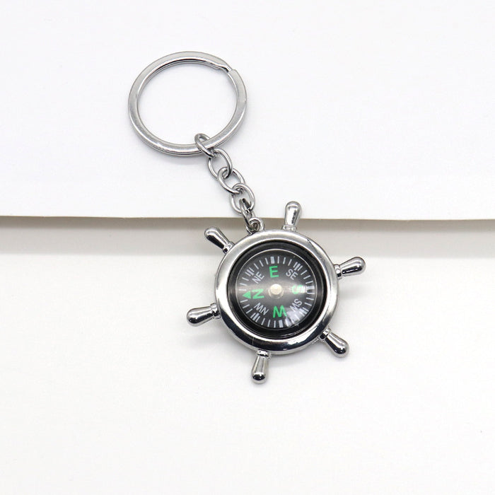 Jewelry WholesaleWholesale Outdoor Rudder Compass Zinc Alloy Keychain MOQ≥2 JDC-KC-KuK001 Keychains 酷咔 %variant_option1% %variant_option2% %variant_option3%  Factory Price JoyasDeChina Joyas De China