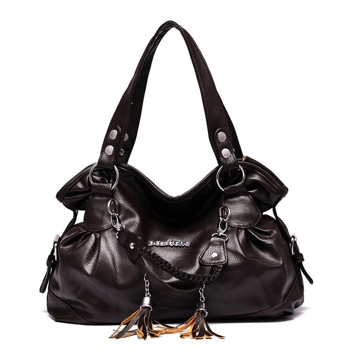 Wholesale Shoulder Bag PU Soft Leather Tassel Large Capacity Diagonal Span JDC-SD-Yiou004