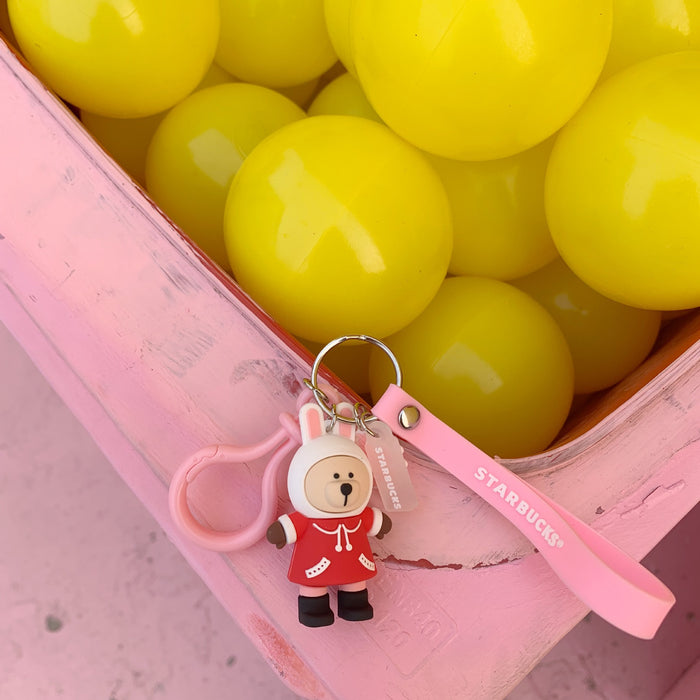 Wholesale Cartoon Coffee Bear Silicone Keychain MOQ≥2  (F) JDC-KC-ShuoK002