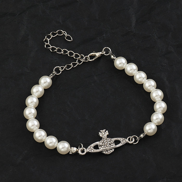 Wholesale Bracelet Pearl Saturn Bracelet Diamond Alloy Planet Bracelet JDC-BT-NZ069