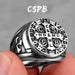 Jewelry WholesaleWholesale CSPB Cross Stainless Steel Men's Ring JDC-RS-HaiT003 Rings 海腾 %variant_option1% %variant_option2% %variant_option3%  Factory Price JoyasDeChina Joyas De China