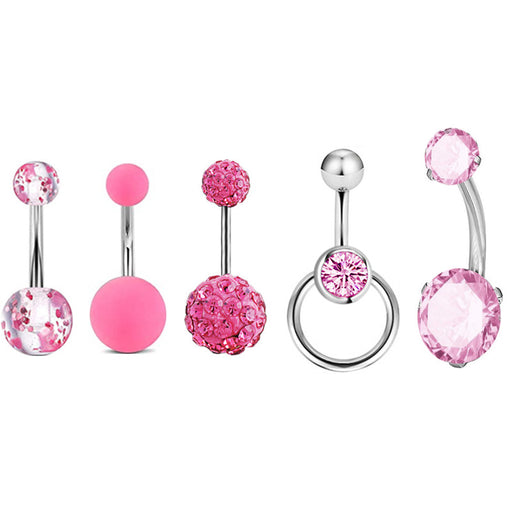 Jewelry WholesaleWholesale direct supply 5-piece belly button nails 5-color zircon MOQ≥2 JDC-UN-Lanlu004 Piercing 蓝露 %variant_option1% %variant_option2% %variant_option3%  Factory Price JoyasDeChina Joyas De China