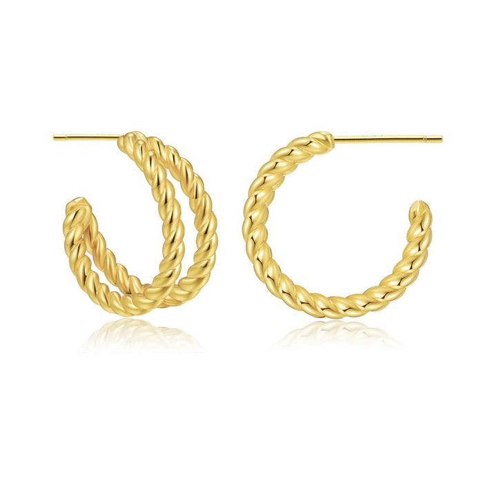 Wholesale C-Shaped Twist Earrings Personalized Design Sense JDC-ES-WB028