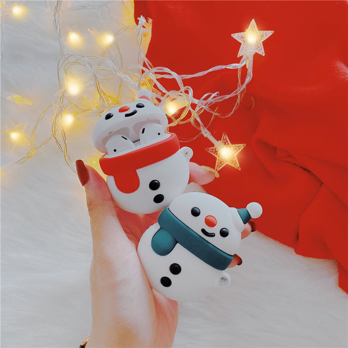 Wholesale Airpods1/2 Headphone Case Silicone Christmas Cute Snowman MOQ≥2 JDC-EPC-ATSR001