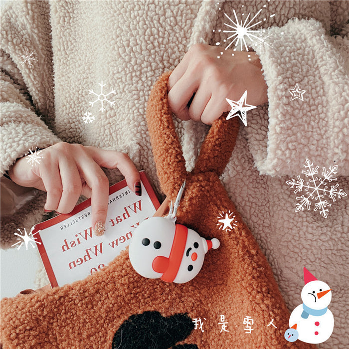 Wholesale Airpods1/2 Headphone Case Silicone Christmas Cute Snowman MOQ≥2 JDC-EPC-ATSR001