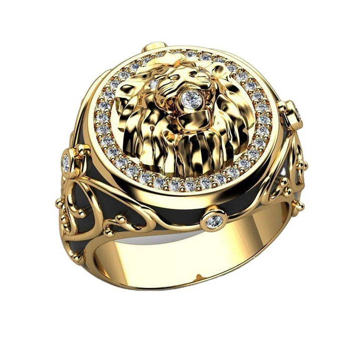 Jewelry WholesaleWholesale Rhinestone Lion Alloy Plated 18k Gold Ring JDC-RS-KaY002 Rings 咖亿 %variant_option1% %variant_option2% %variant_option3%  Factory Price JoyasDeChina Joyas De China