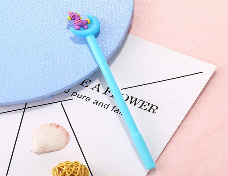 Wholesale Cartoon Moon Pony Plastic Silicone Ballpoint Pen MOQ≥4 JDC-BP-RuiY001