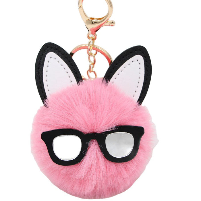 Jewelry WholesaleWholesale long eared rabbit hair ball key chain Plush JDC-KC-Zuge049 Keychains 祖格 %variant_option1% %variant_option2% %variant_option3%  Factory Price JoyasDeChina Joyas De China