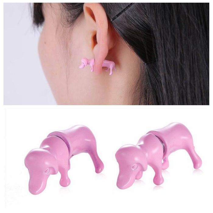 Jewelry WholesaleWholesale Harajuku Stereoscopic Animal Dachshund Dog Alloy Stud Earrings JDC-ES-LY020 Earrings 乐钰 %variant_option1% %variant_option2% %variant_option3%  Factory Price JoyasDeChina Joyas De China