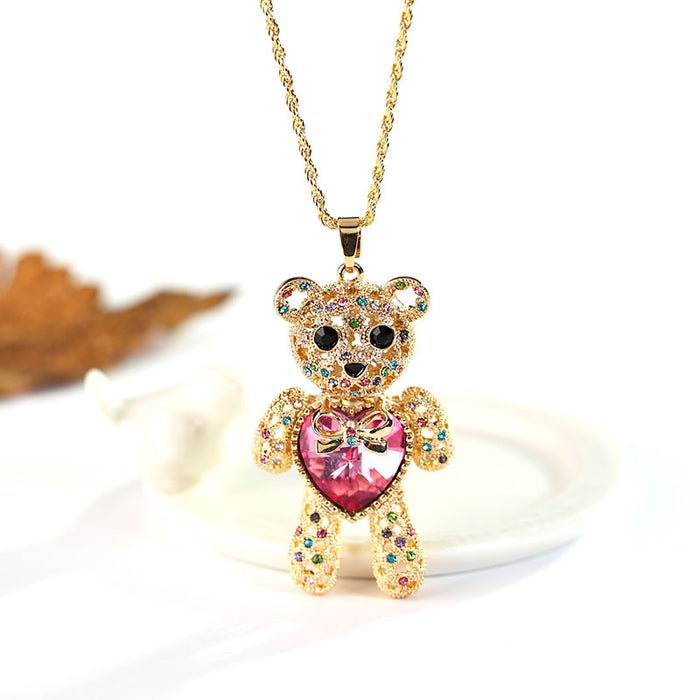 Wholesale alloy cute cartoon crystal sweater chain neck trimming high -end JDC-NE-Shiyi001